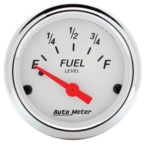 Autometer Gauge, Fuel Level, 2 1/16", 0Ωe To 90Ωf, Elec, Arctic White, Arctic White