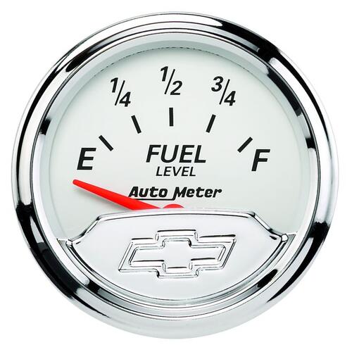 Autometer Gauge, Fuel Level, 2 1/16", 240Ωe To 33Ωf, Elec, Chevrolet Heritage Bowtie, Chevy Vintage