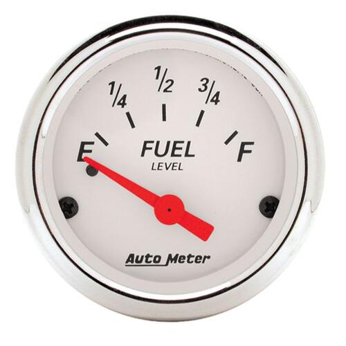 Autometer Gauge, Fuel Level, 2 1/16", 0Ωe To 30Ωf, Elec, Arctic White, Arctic White