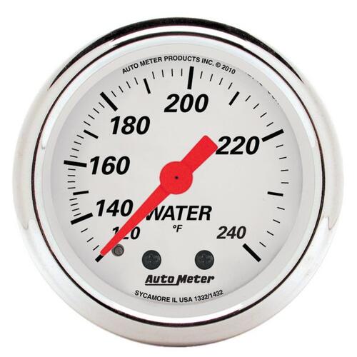GAUGE, WATER TEMP, 2 1/16", 120-240ºF, MECH, ARCTIC WHITE