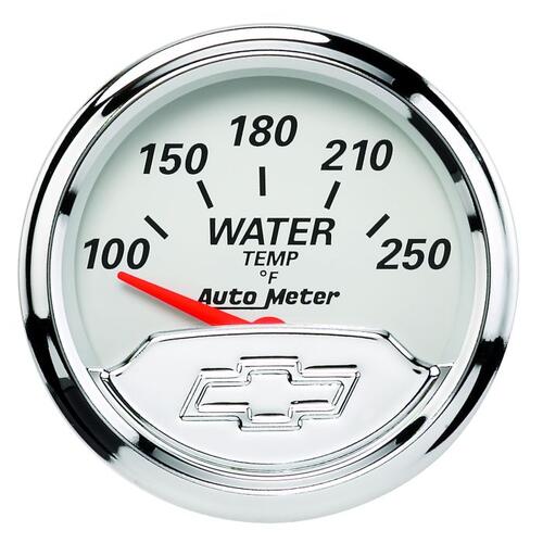 Autometer Gauge, Water Temp, 2 1/16", 250ºf, Elec, Chevrolet Heritage Bowtie, Chevy Vintage