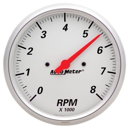 Autometer Gauge, Tachometer, 5", 8K Rpm, In-Dash, Arctic White, Arctic White