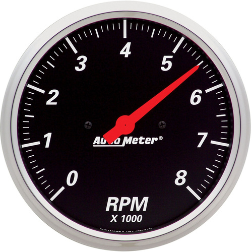 Autometer Gauge, Designer Black, Tachometer, 5 in., 0-8K RPM, In-Dash, Analog, Each