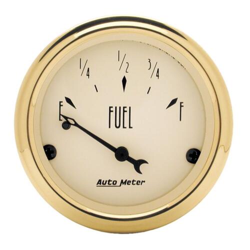 Autometer Gauge, Fuel Level, 2 1/16", 0Ωe To 90Ωf, Elec, Golden Oldies, Golden Oldies