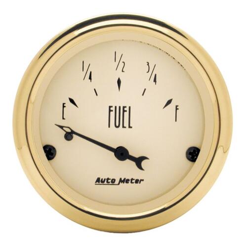 Autometer Gauge, Fuel Level, 2 1/16", 0Ωe To 30Ωf, Elec, Golden Oldies, Golden Oldies