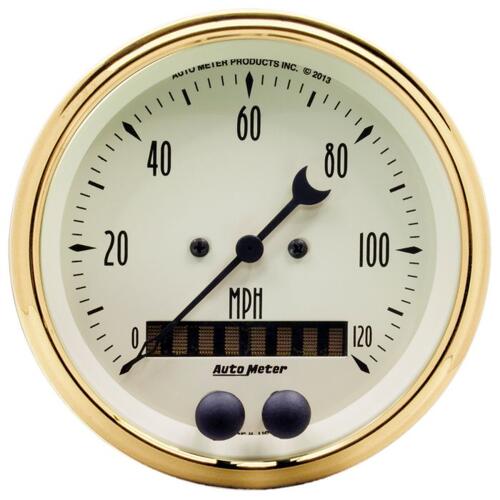 Autometer Gauge, Speedometer, 3 3/8", 120Mph, Gps, Golden Oldies, Golden Oldies
