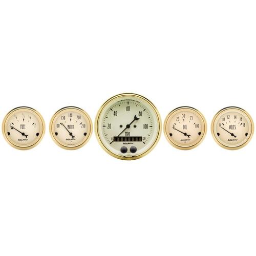 Autometer Gauge Kit, 5 Pc., 3 3/8" & 2 1/16", Gps Speedometer, Golden Oldies, Golden Oldies