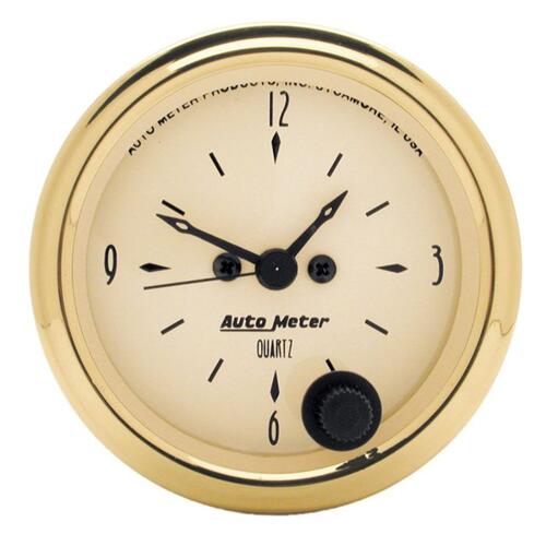 Autometer Gauge, Clock, 2 1/16", 12Hr, Analog, Golden Oldies, Golden Oldies