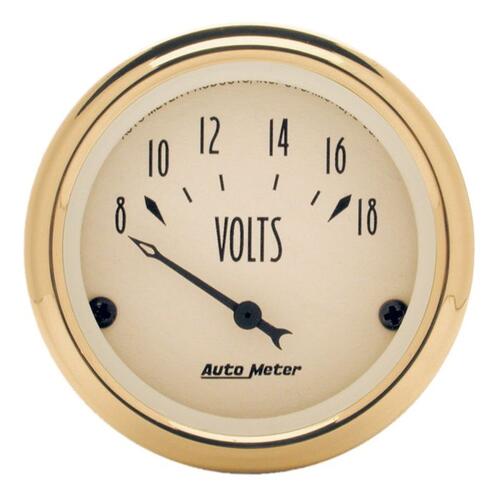 Autometer Gauge, Voltmeter, 2 1/16", 18V, Elec, Golden Oldies, Golden Oldies