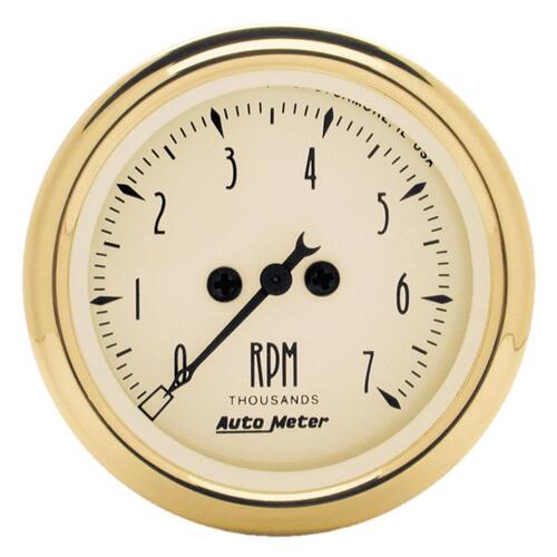 Autometer Gauge, Tachometer, 2 1/16", 7K Rpm, In-Dash, Golden Oldies, Golden Oldies