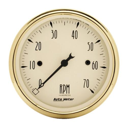 Autometer Gauge, Tachometer, 3 1/8", 7K Rpm, In-Dash, Golden Oldies, Golden Oldies