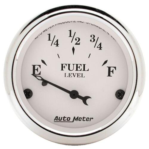 Autometer Gauge, Fuel Level, 2 1/16", 0Ωe To 90Ωf, Elec, Old Tyme White, Old-Tyme White