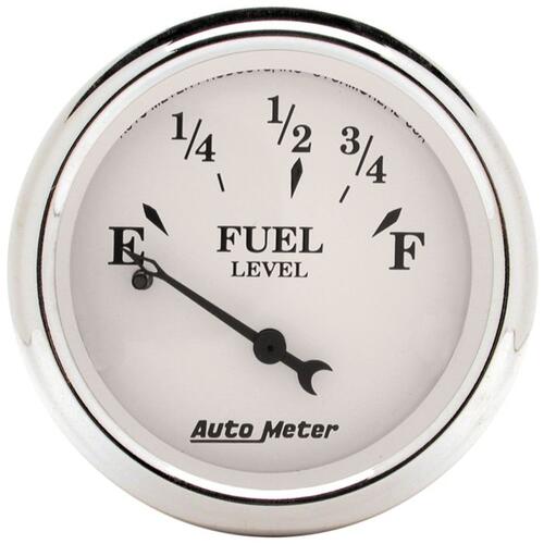 Autometer Gauge, Fuel Level, 2 1/16", 0Ωe To 30Ωf, Elec, Old Tyme White, Old-Tyme White