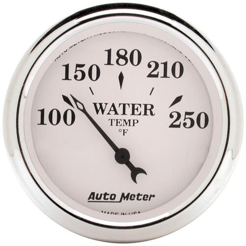 Autometer Gauge, Water Temp, 2 1/16", 250ºf, Elec, Old Tyme White, Old-Tyme White