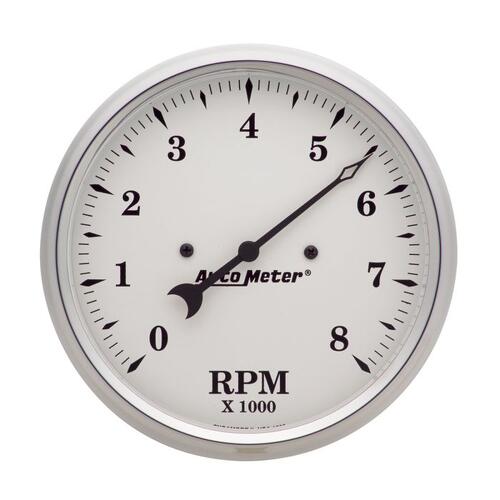 Autometer Gauge, Tachometer, 5", 8K Rpm, In-Dash, Old Tyme White, Old-Tyme White