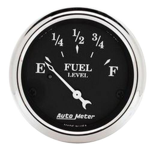 Autometer Gauge, Fuel Level, 2 1/16", 0Ωe To 30Ωf, Elec, Old Tyme Black, Old Tyme Black