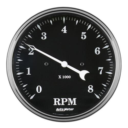 Autometer Gauge, Tachometer, 5", 8K Rpm, In-Dash, Old Tyme Black, Old Tyme Black