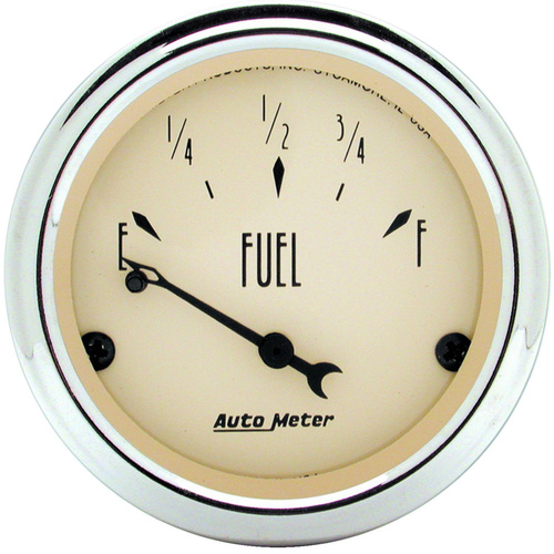 Autometer Gauge, Antique Beige, Fuel Level, 2 1/16 in., 0-90 Ohms, Electrical, Analog, Each