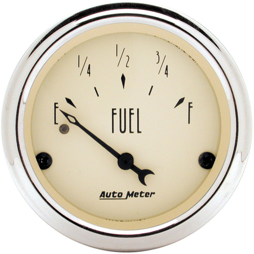 Autometer Gauge, Antique Beige, Fuel Level, 2 1/16 in., 240-33 Ohms, Electrical, Analog, Each