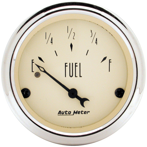 Autometer Gauge, Antique Beige, Fuel Level, 2 1/16 in., 0-30 Ohms, Electrical, Analog, Each