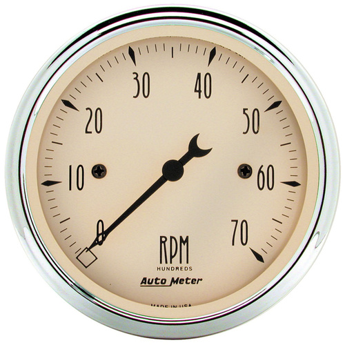 Autometer Gauge, Antique Beige, Tachometer, 3 1/8 in., 0-7K RPM, In-Dash, Analog, Each