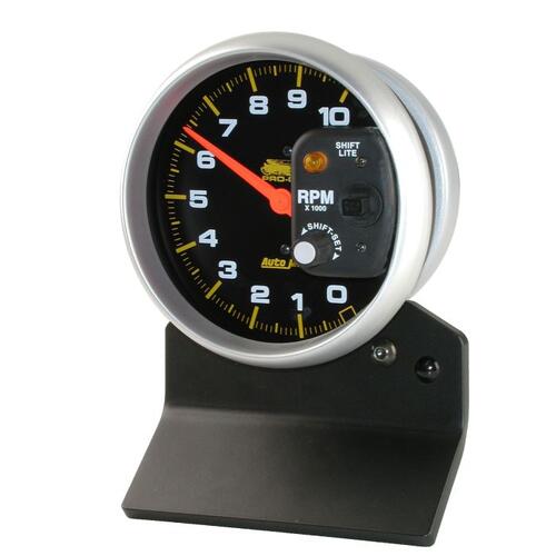 Autometer Gauge, Tach, 5", 10K Rpm, W/ Shift-Lite 2 & 4 Cylinder, Black, Pro-Cycle, Pro-Cycle