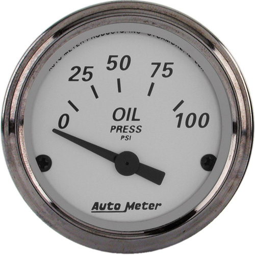 Autometer Gauge, American Platinum, Oil Pressure, 2 1/16 in., 100psi, Electrical, Each