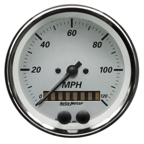 Autometer Gauge, Speedometer, 3 3/8", 120Mph, Gps, American Platinum, American Platinum