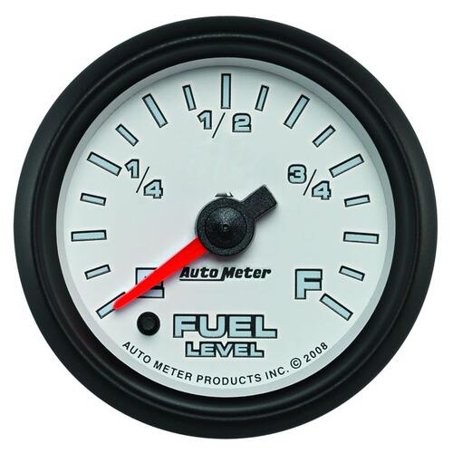 Autometer Gauge, Fuel Level, 2 1/16", 0-280Ω Programmable, White, Pro-Cycle, Pro-Cycle