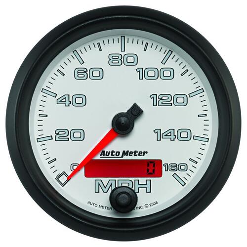 Autometer Gauge, Speedometer, 3 3/8", 160Mph, Elec. Programmable, White, Pro-Cycle, Pro-Cycle