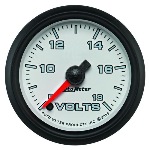 Autometer Gauge, Voltmeter, 2 1/16", 18V, Digital Stepper Motor, White, Pro-Cycle, Pro-Cycle