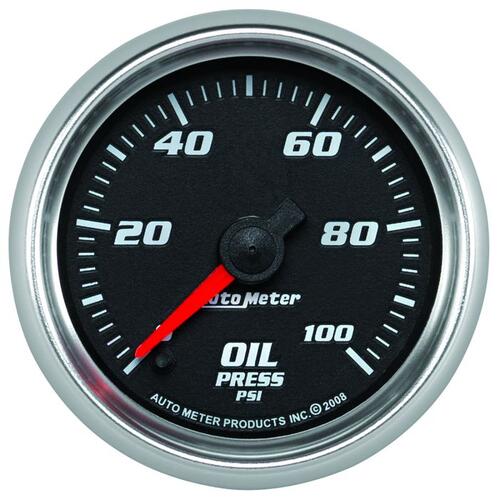 Autometer Gauge, Oil Pressure, 2 1/16", 100Psi, Digital Stepper Motor, Black, Pro-Cycle, Pro-Cycle