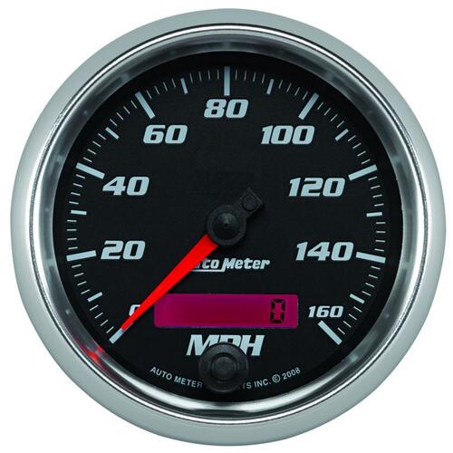 Autometer Gauge, Speedometer, 3 3/8", 160Mph, Elec. Programmable, Black, Pro-Cycle, Pro-Cycle