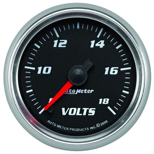 Autometer Gauge, Voltmeter, 2 1/16", 18V, Digital Stepper Motor, Black, Pro-Cycle, Pro-Cycle