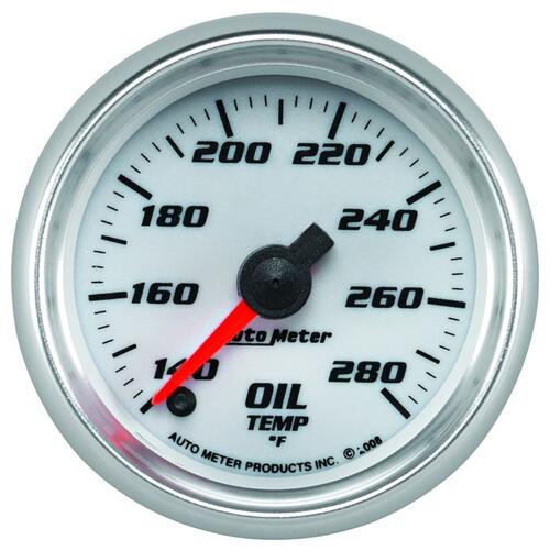 Autometer Gauge, Oil Temp, 2 1/16", 140-280ºf, Digital Stepper Motor, White, Pro-Cycle, Pro-Cycle