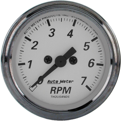 Autometer Gauge, American Platinum, Tachometer, 2 1/16 in., 0-7K RPM, In-Dash, Each