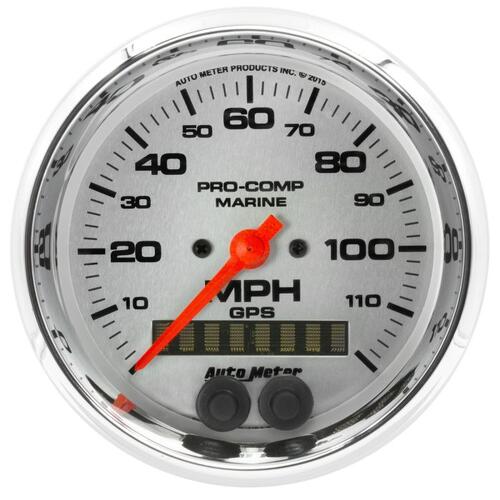 Autometer Gauge, Speedometer, 3 3/8", 120Mph, Gps, Marine Chrome, Marine Chrome Ultra-Lite