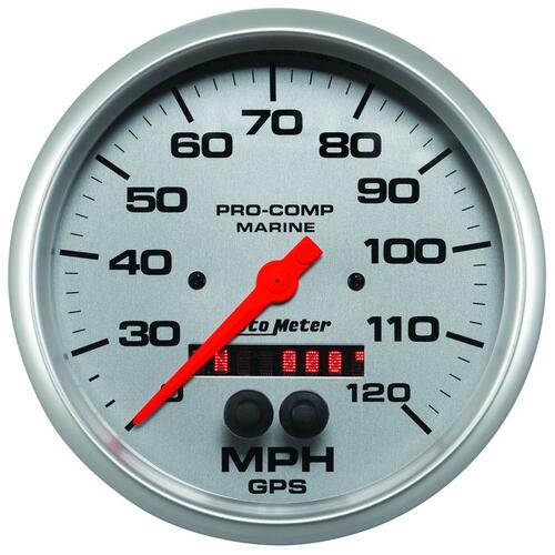 Autometer Gauge, Speedometer, 5", 120Mph, Gps, Marine Silver, Marine Silver Ultra-Lite