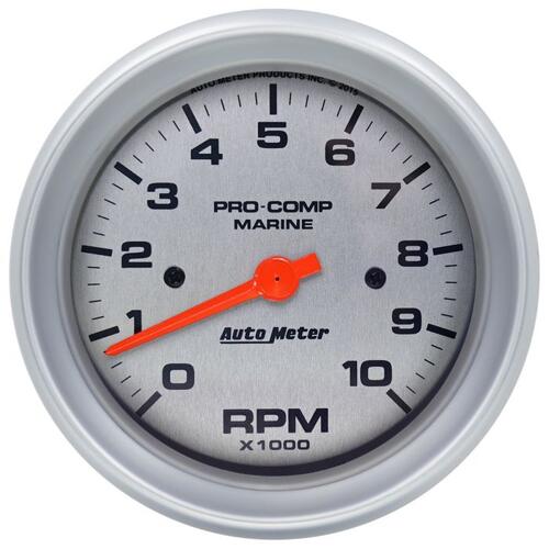 Autometer Gauge, Tachometer, 3 3/8", 10K Rpm, Marine Silver, Marine Silver Ultra-Lite