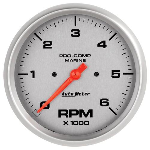 Autometer Gauge, Tachometer, 5", 6K Rpm, Marine Silver, Marine Silver Ultra-Lite