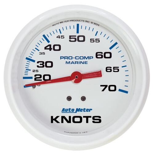 Autometer Gauge, Speedometer, 3 3/8", 70 Knots, Mechanical, Marine White, Marine White