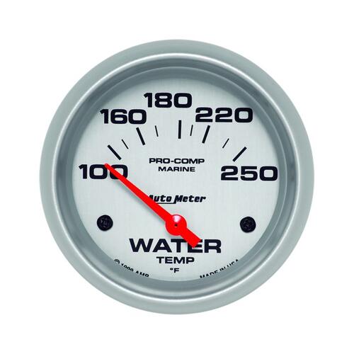 Autometer Gauge, Water Temp, 2 5/8", 100-250ºf, Electric, Marine Silver, Marine Silver Ultra-Lite