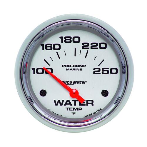 Autometer Gauge, Water Temp, 2 5/8", 100-250ºf, Electric, Marine Chrome, Marine Chrome Ultra-Lite