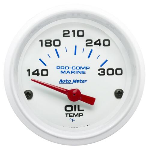 Autometer Gauge, Oil Temp, 2 1/16", 140-300ºf, Electric, Marine White, Marine White