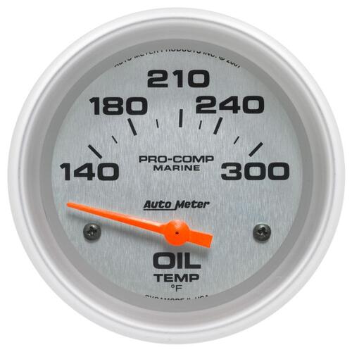 Autometer Gauge, Oil Temp, 2 5/8", 140-300ºf, Electric, Marine Silver, Marine Silver Ultra-Lite