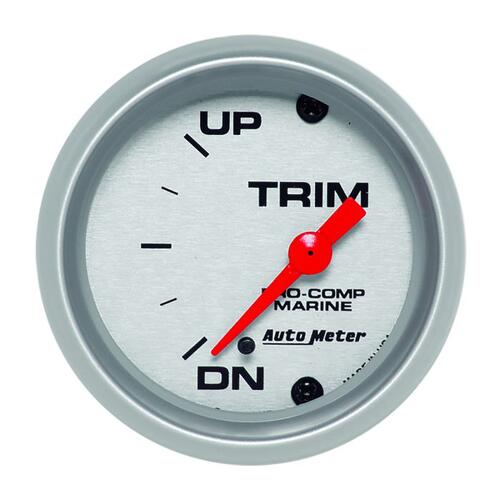 Autometer Gauge, Trim Level, 2 1/16", 0Ωdown-90Ωup, Electric, Marine Silver, Marine Silver Ultra-Lit