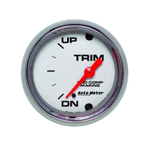 Autometer Gauge, Trim Level, 2 1/16", 0Ωdown-90Ωup, Electric, Marine Chrome, Marine Chrome Ultra-Lit