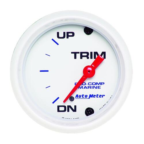 Autometer Gauge, Trim Level, 2 1/16", 0Ωdown-90Ωup, Electric, Marine White, Marine White
