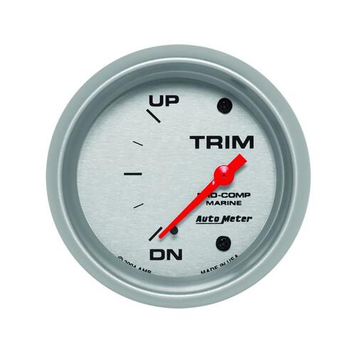 Autometer Gauge, Trim Level, 2 5/8", 0Ωdown-90Ωup, Electric, Marine Silver, Marine Silver Ultra-Lite
