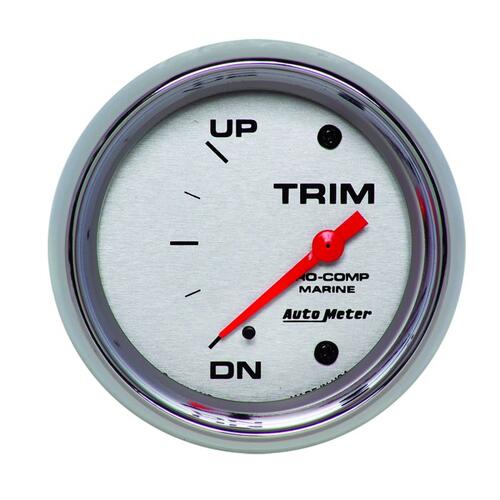 Autometer Gauge, Trim Level, 2 5/8", 0Ωdown-90Ωup, Electric, Marine Chrome, Marine Chrome Ultra-Lite